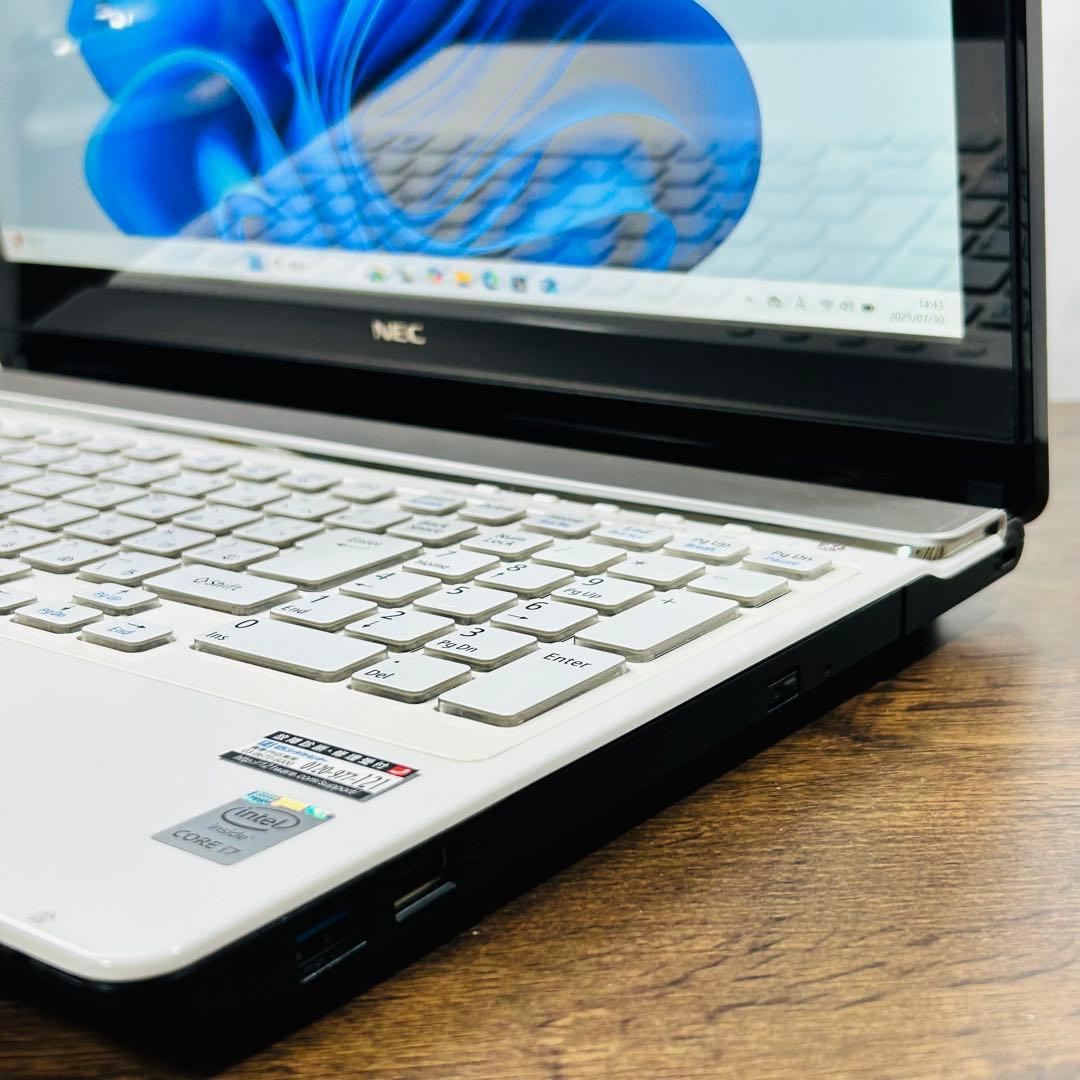 NECノートパソコンi7/SSD512G/16G Office付 Win11