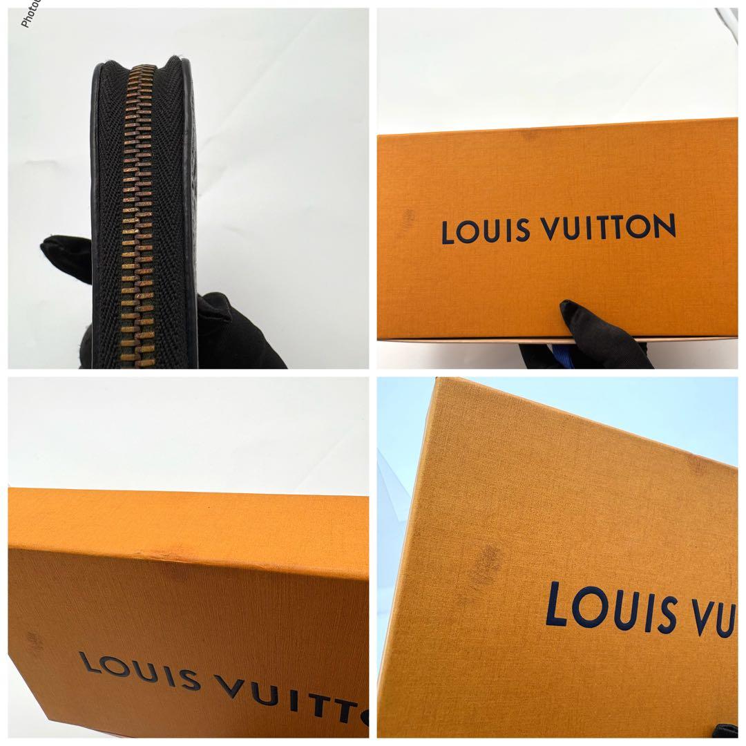 【良品】ルイヴィトン アンプラント ラウンドジップ 長財布 ブラック