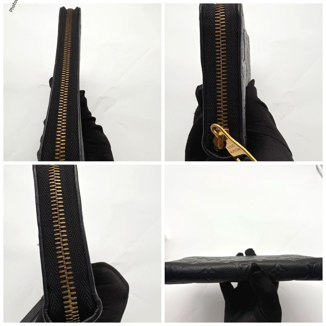 【良品】ルイヴィトン アンプラント ラウンドジップ 長財布 ブラック