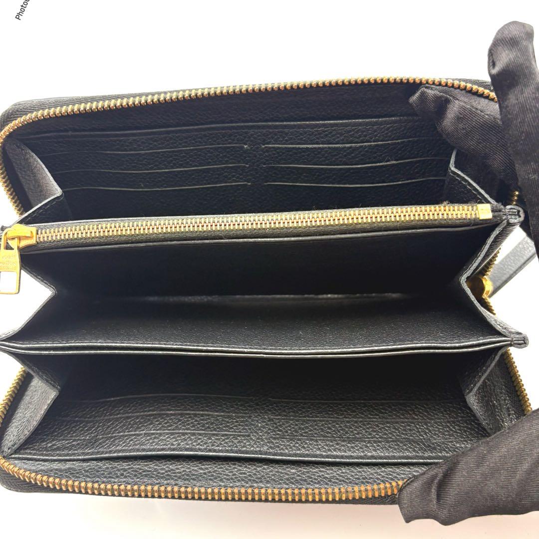 【良品】ルイヴィトン アンプラント ラウンドジップ 長財布 ブラック