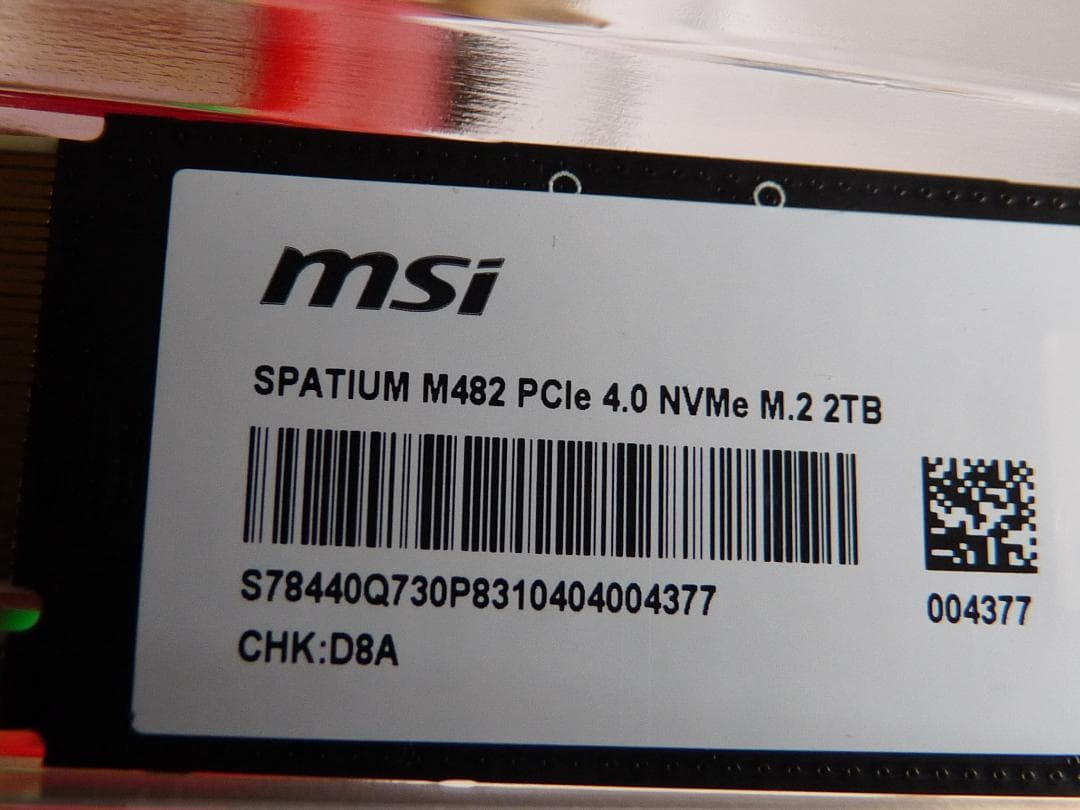MSI SPATIUM M482 2TB M.2 SSD　現状品
