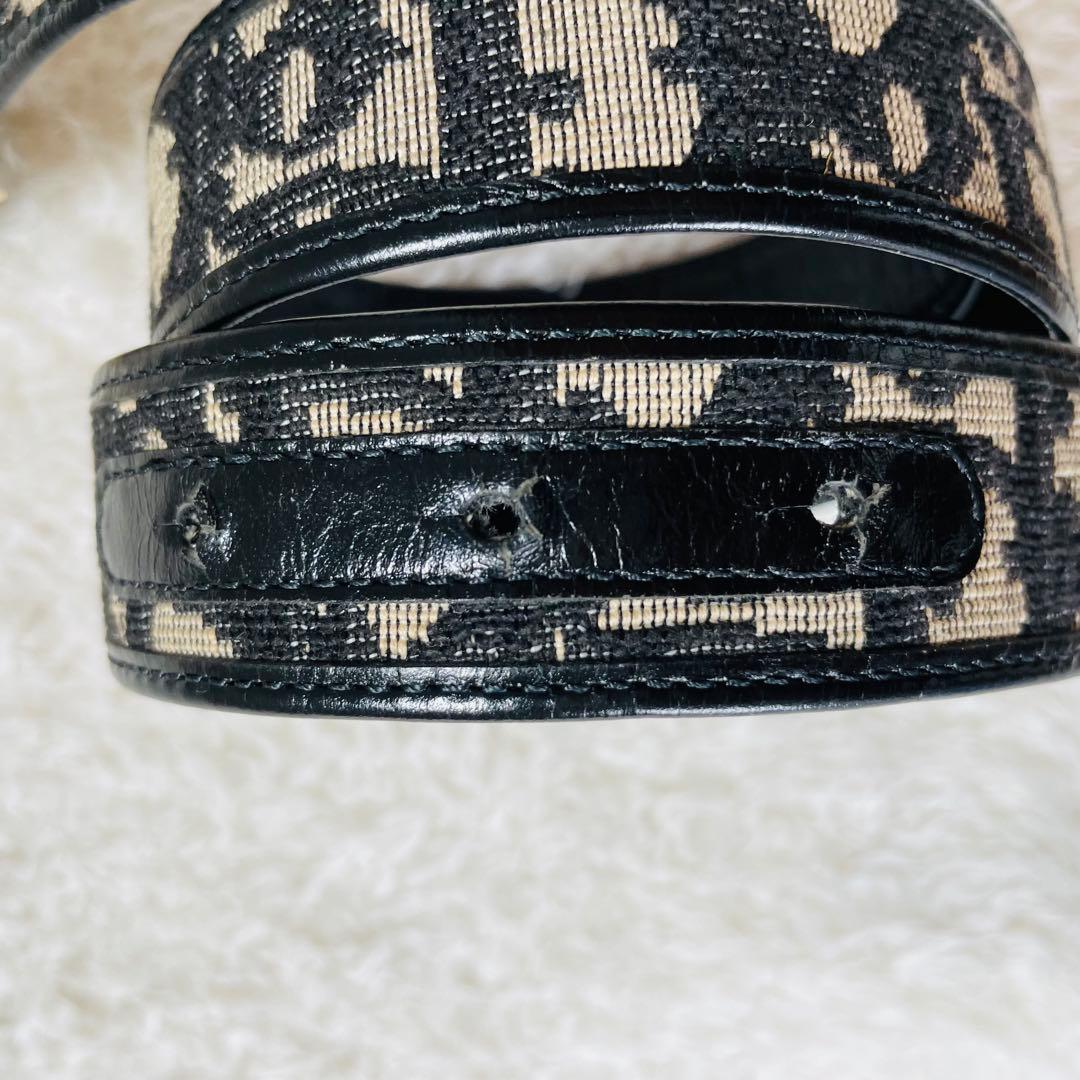 Christian Dior ベルト 黒 レディース トロッター柄 ディオール