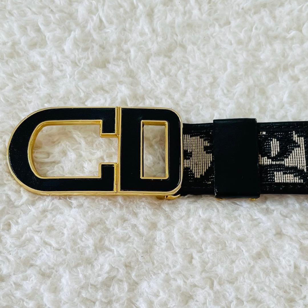 Christian Dior ベルト 黒 レディース トロッター柄 ディオール