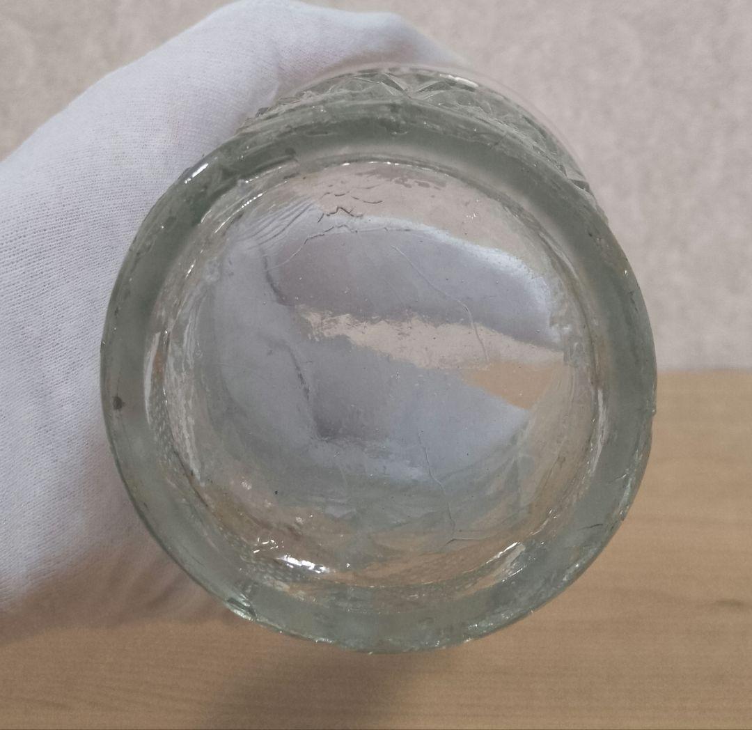 大正〜昭和初期 プレスガラス 幾何学文様 水飲みコップ