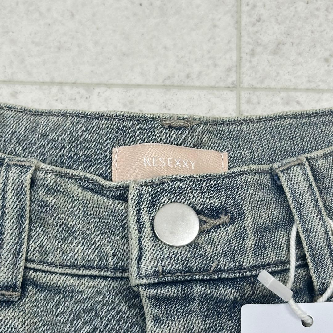 未使用タグ付【RESEXXY】カットアウト リボン デニムパンツ ICE M
