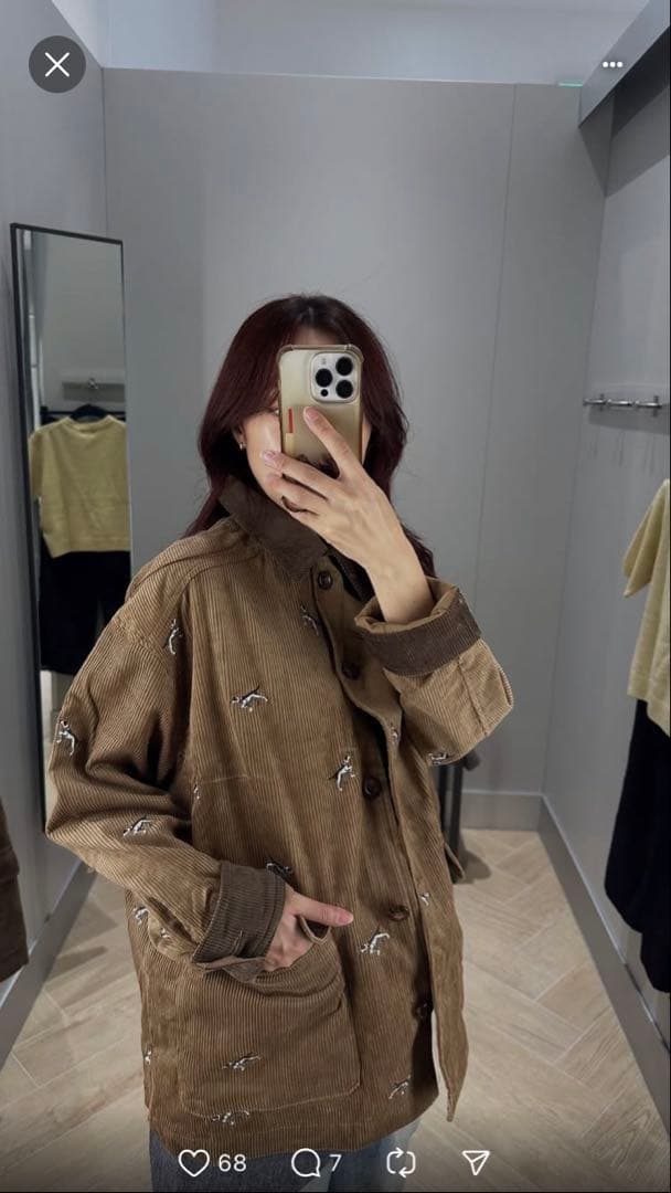 【新品未使用】 コットンコーデュロイジャケット ジャケット 犬柄