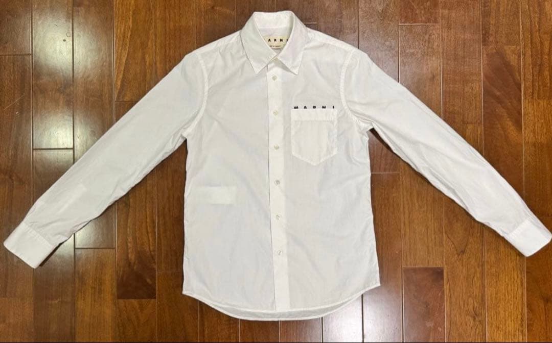 MARNI ホワイト 白 44 ポケット付き長袖シャツ マルニ