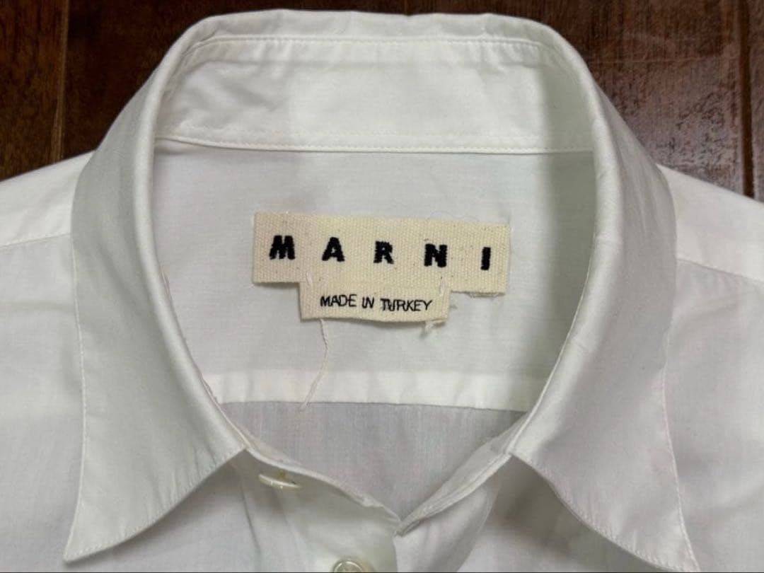 MARNI ホワイト 白 44 ポケット付き長袖シャツ マルニ