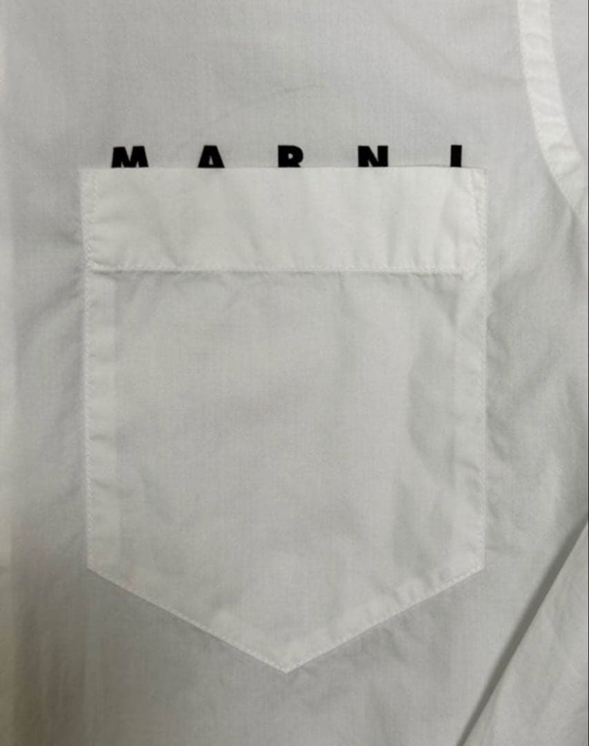 MARNI ホワイト 白 44 ポケット付き長袖シャツ マルニ