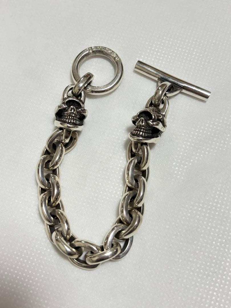 STOP LIGHT 2スカルブレスレット 高山隆 シルバー925 122g