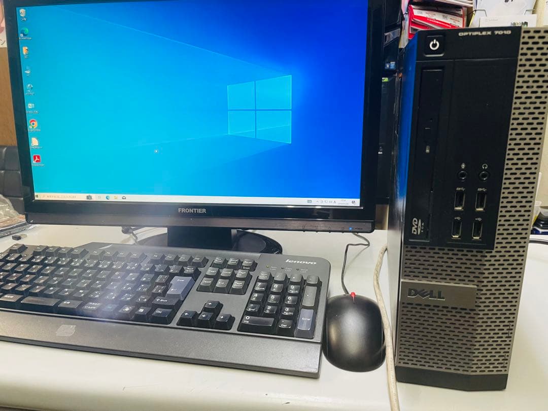 ⑥Wondows10テレワーク用22インチモニター付きデスクトップPCセット