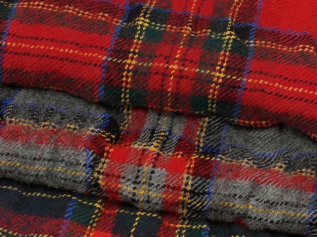 prit プリット ウールコットンタータンチェックストール グレー