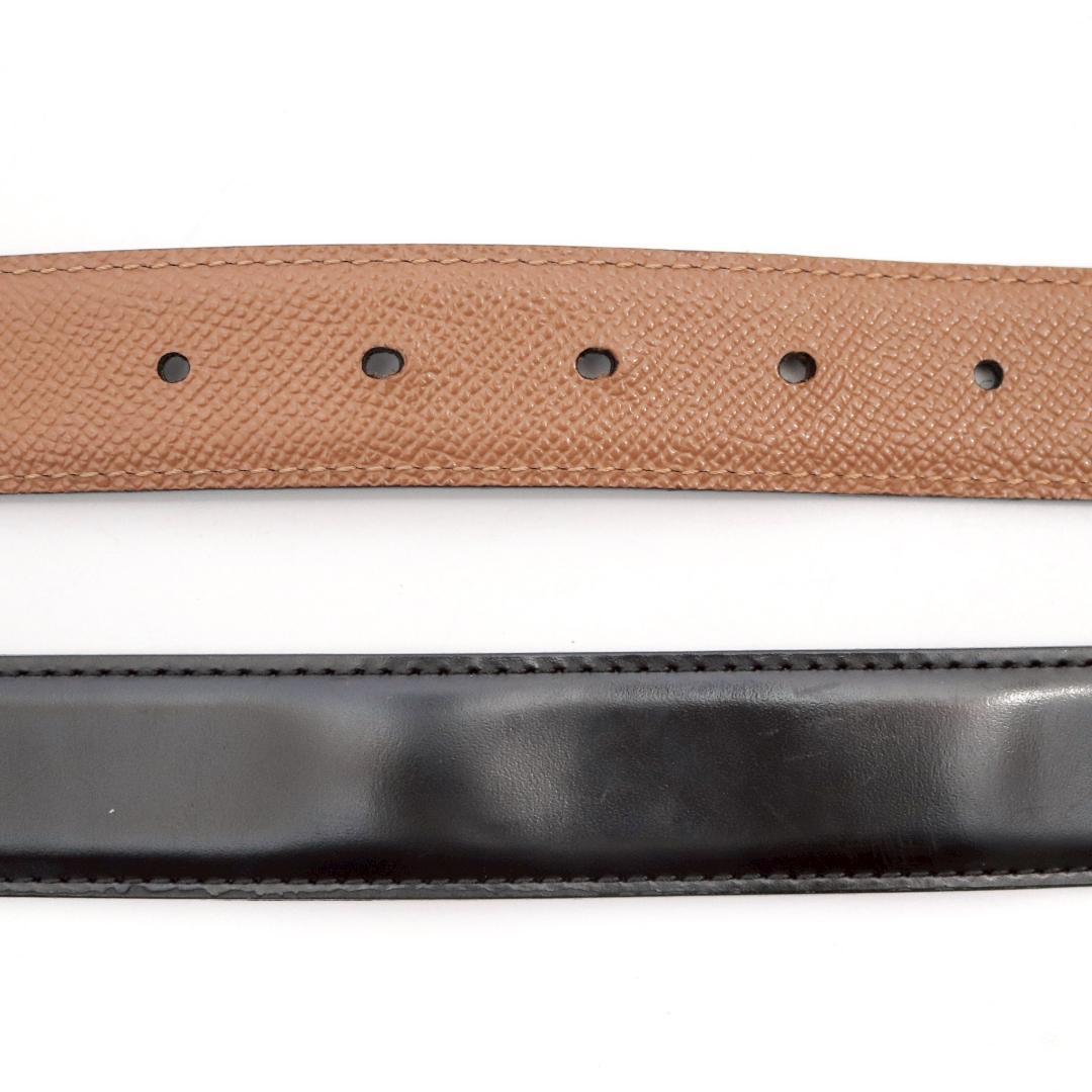 BVLGARI ロゴバックル レザーベルト 82cm±5／幅3cm n43