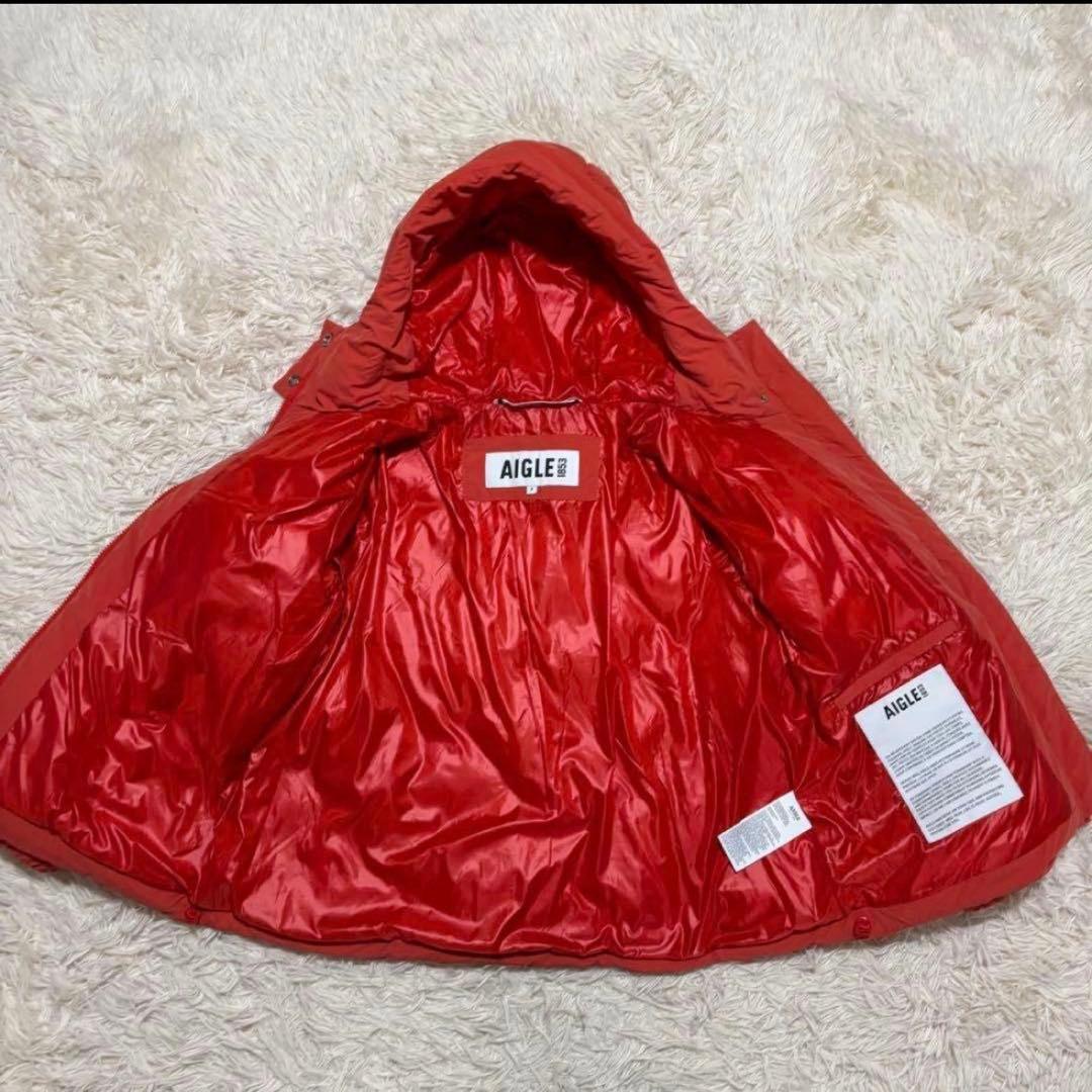 美品 最新 現行モデルエーグル 撥水 ショートパデッドフーデッドダウンジャケット