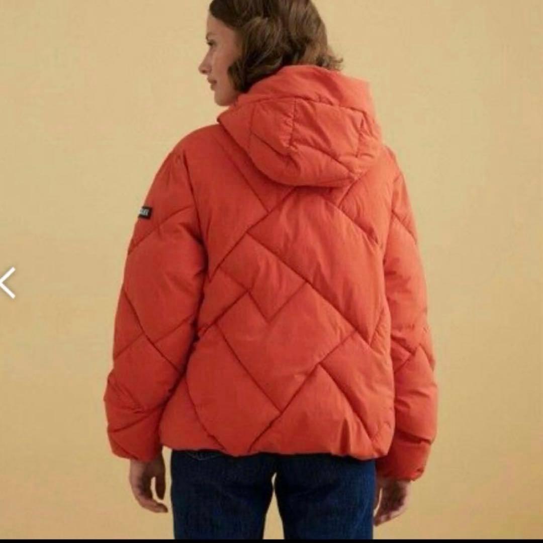 美品 最新 現行モデルエーグル 撥水 ショートパデッドフーデッドダウンジャケット