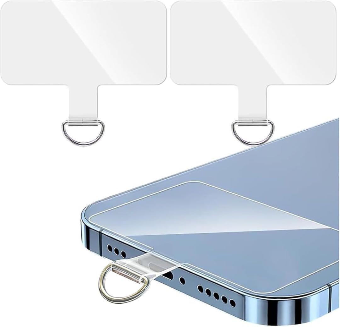 ストラップホルダー スマホ ストラップホール 透明パッチ ネックストラップ