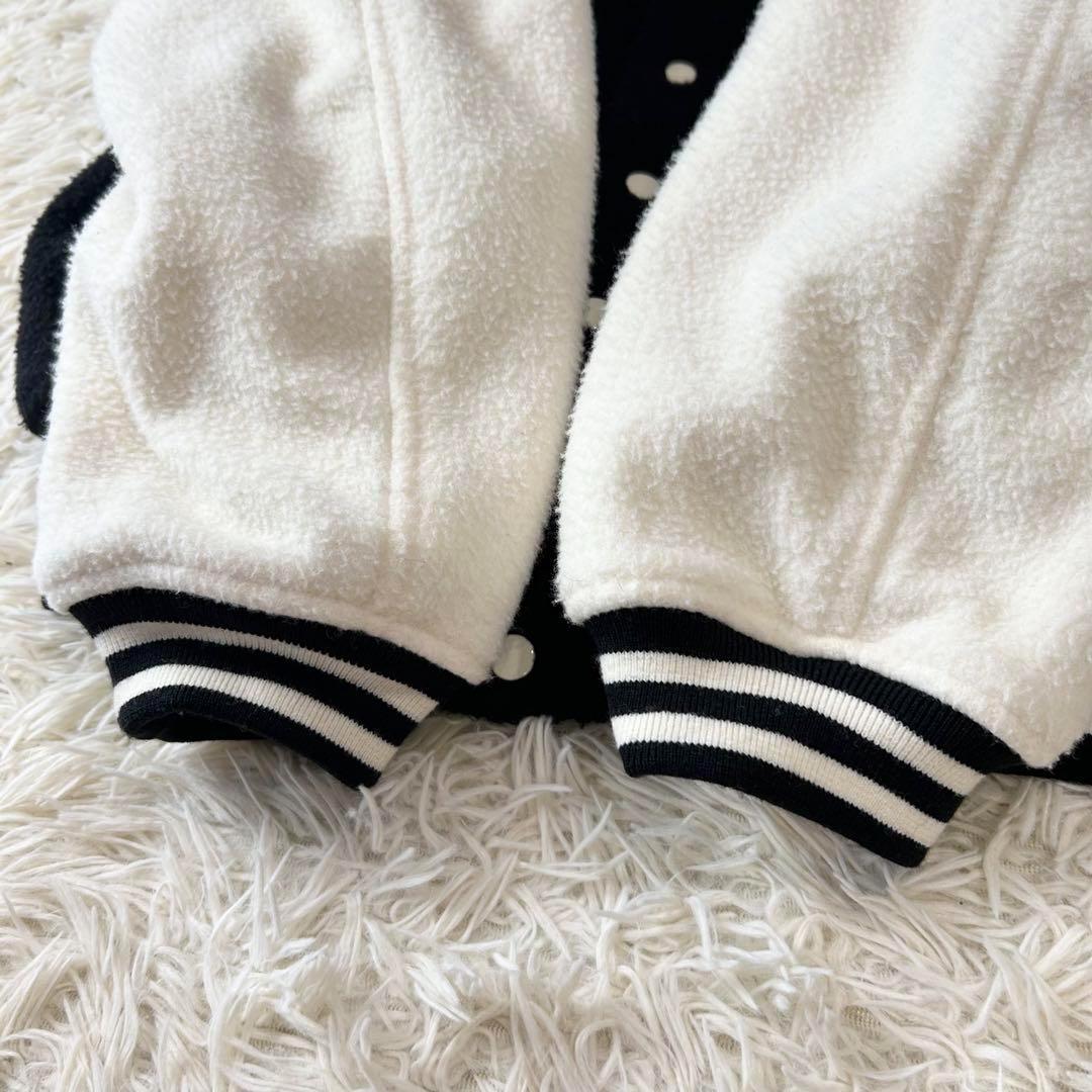 ピンクハウス ボアスタジャン オーバーサイズ ワッペン ブラック