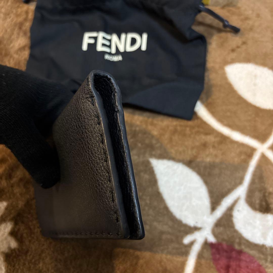 T*g様 FENDI フェンディ セレリア 二つ折 長財布 ブラック レザー 外