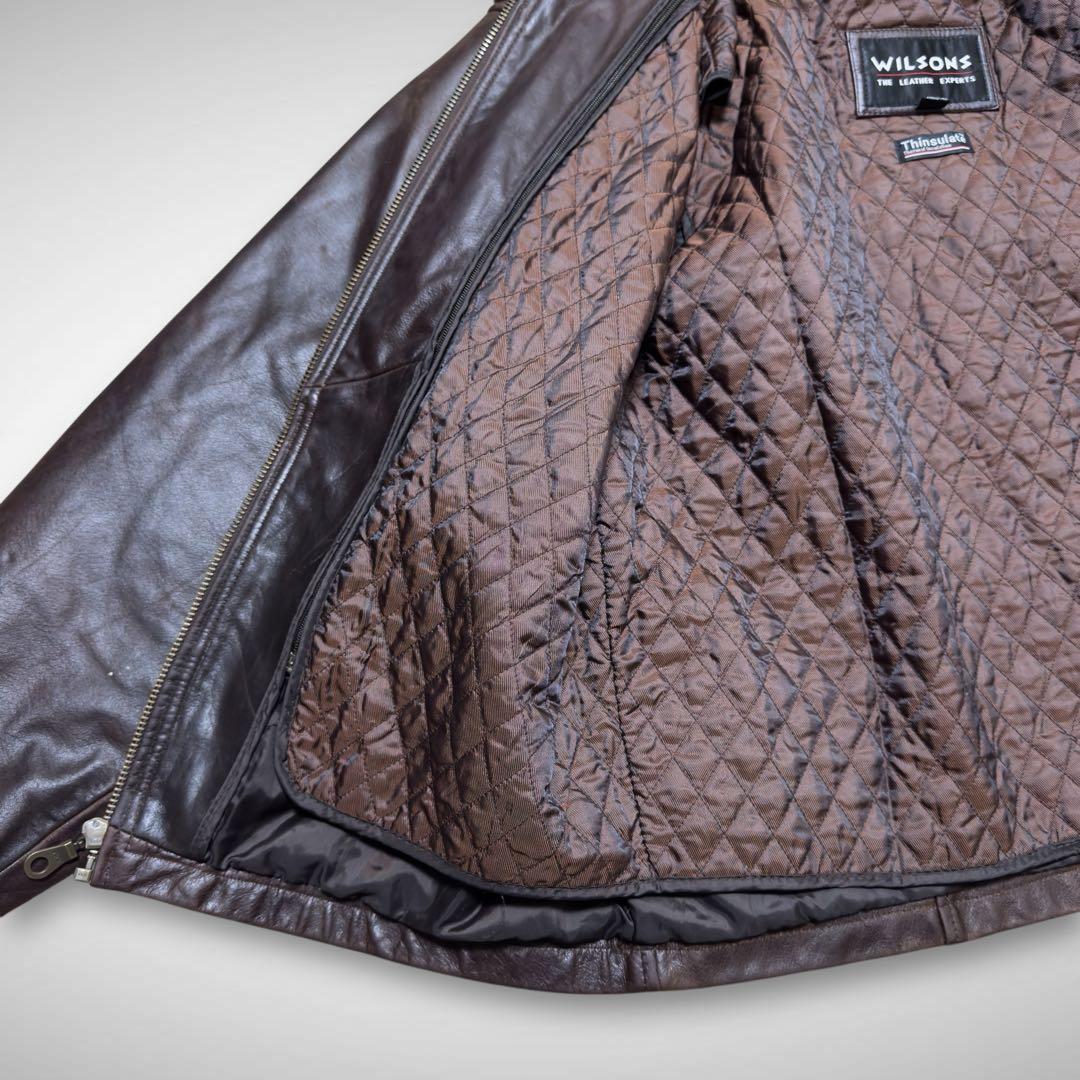 シングルライダースレザージャケット ドリズラージャケットチョコレートブラウン短丈