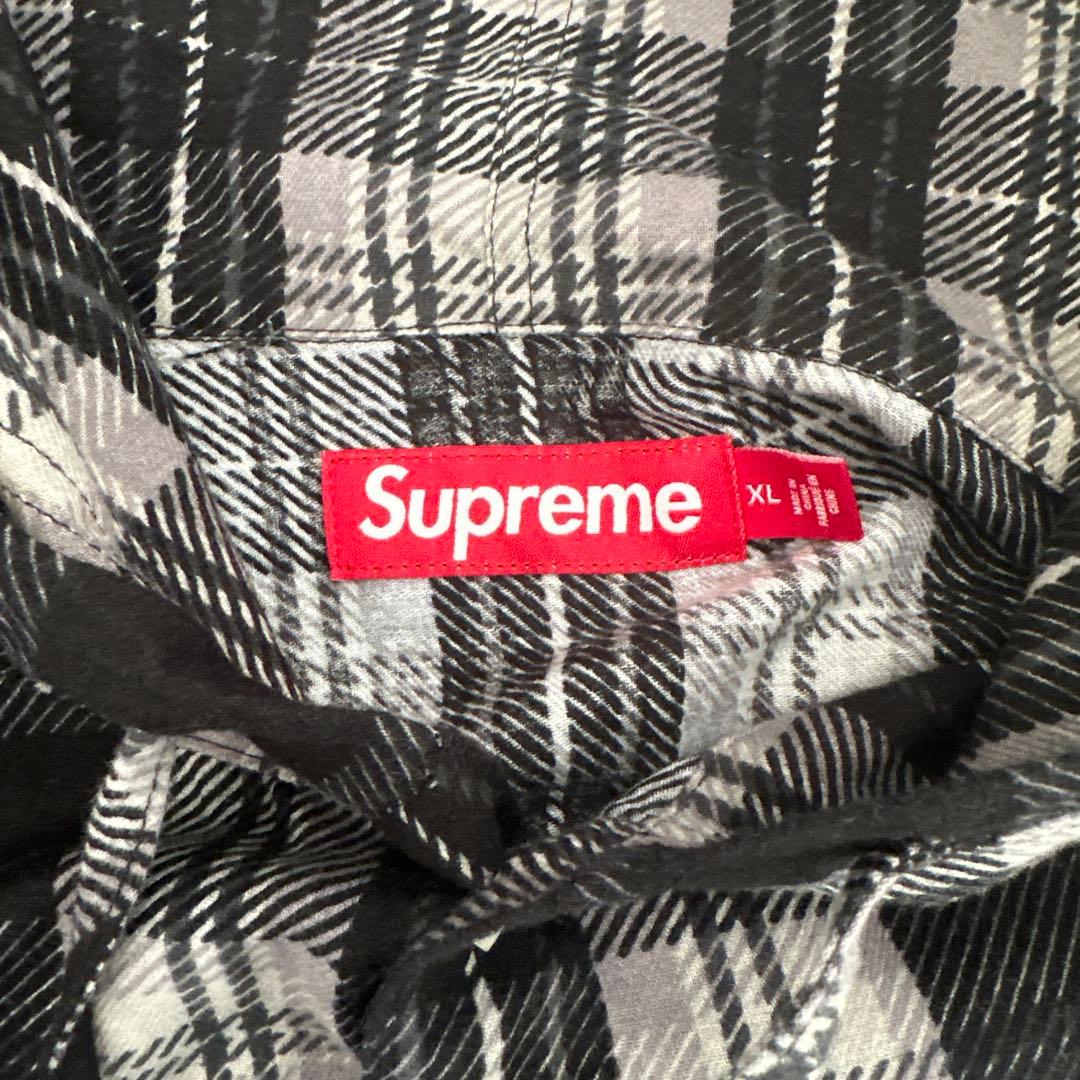 トップス supreme printed hooded flanne shirt
