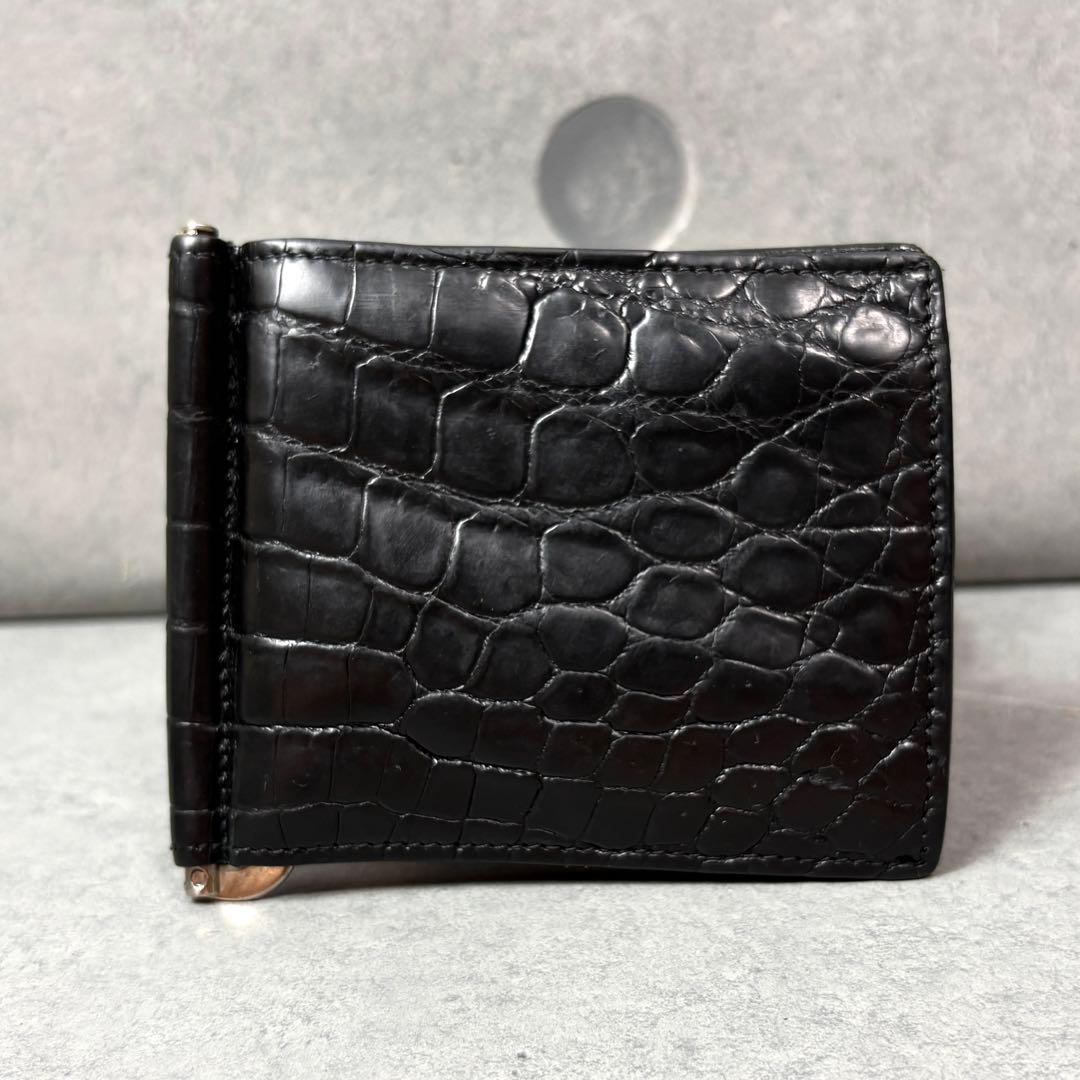 【極希少】PRADA マネークリップ リアルクロコダイル レザー 黒 付属品完備
