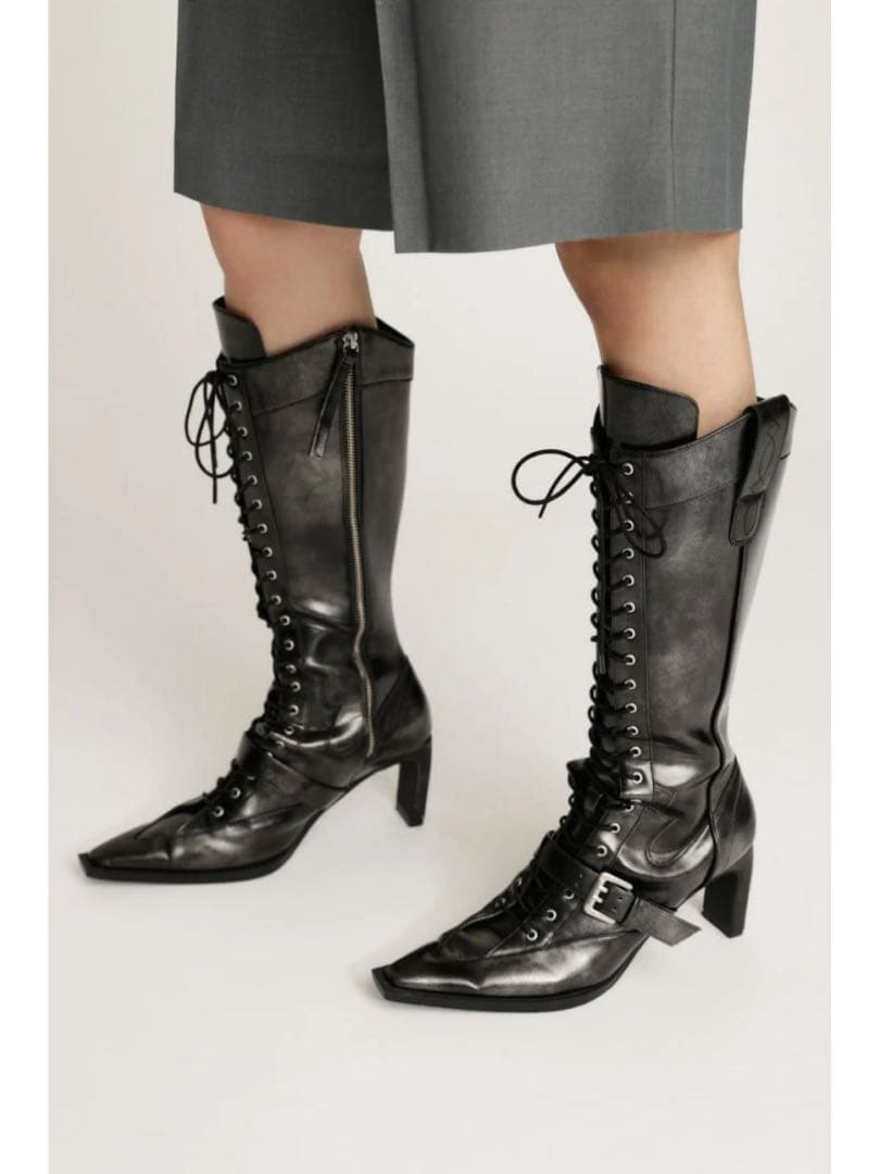 SLY ポインティド/レースアップ/ウエスタンブーツ