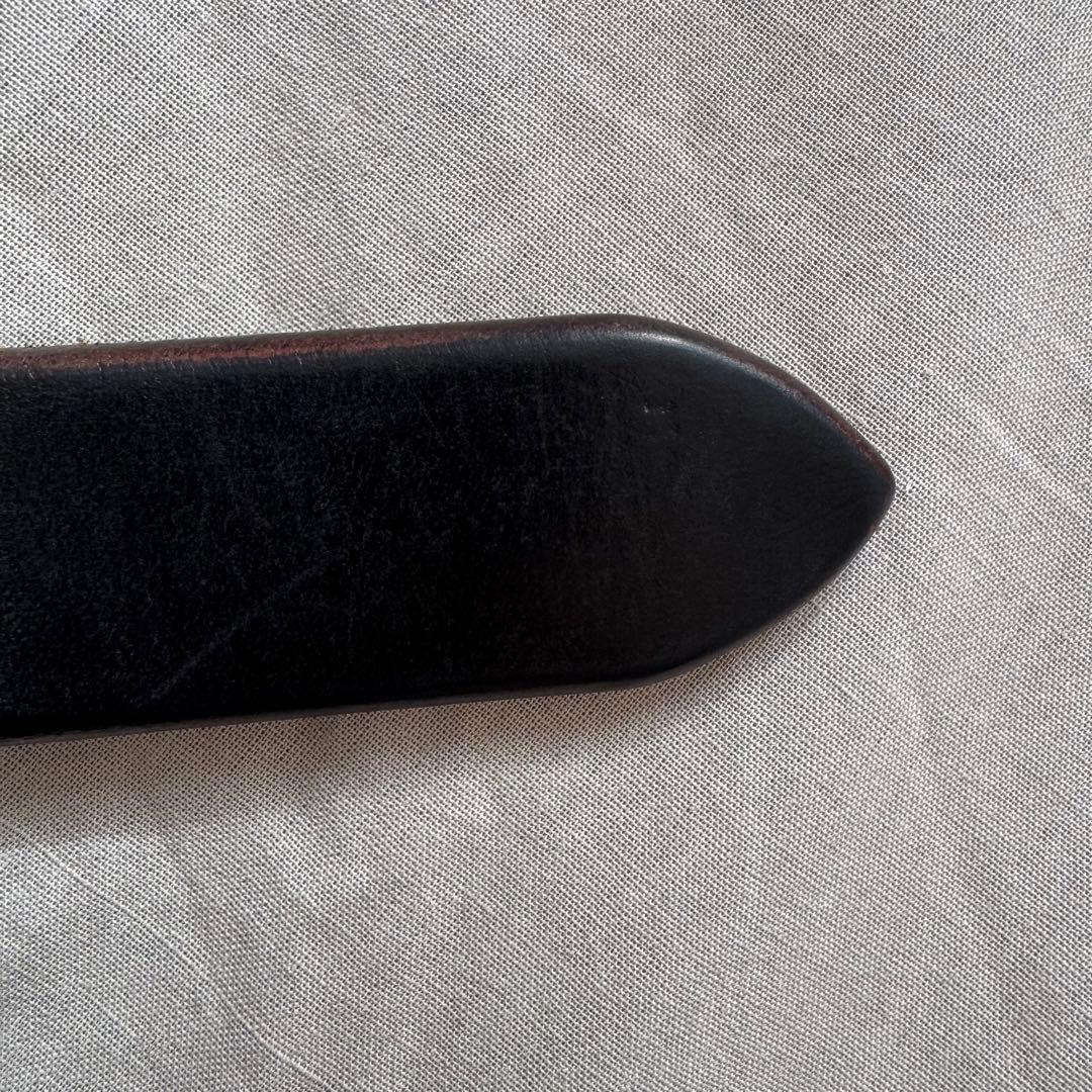 池之端銀革店 ベルト 銀製バックル 幅28mm 32インチ