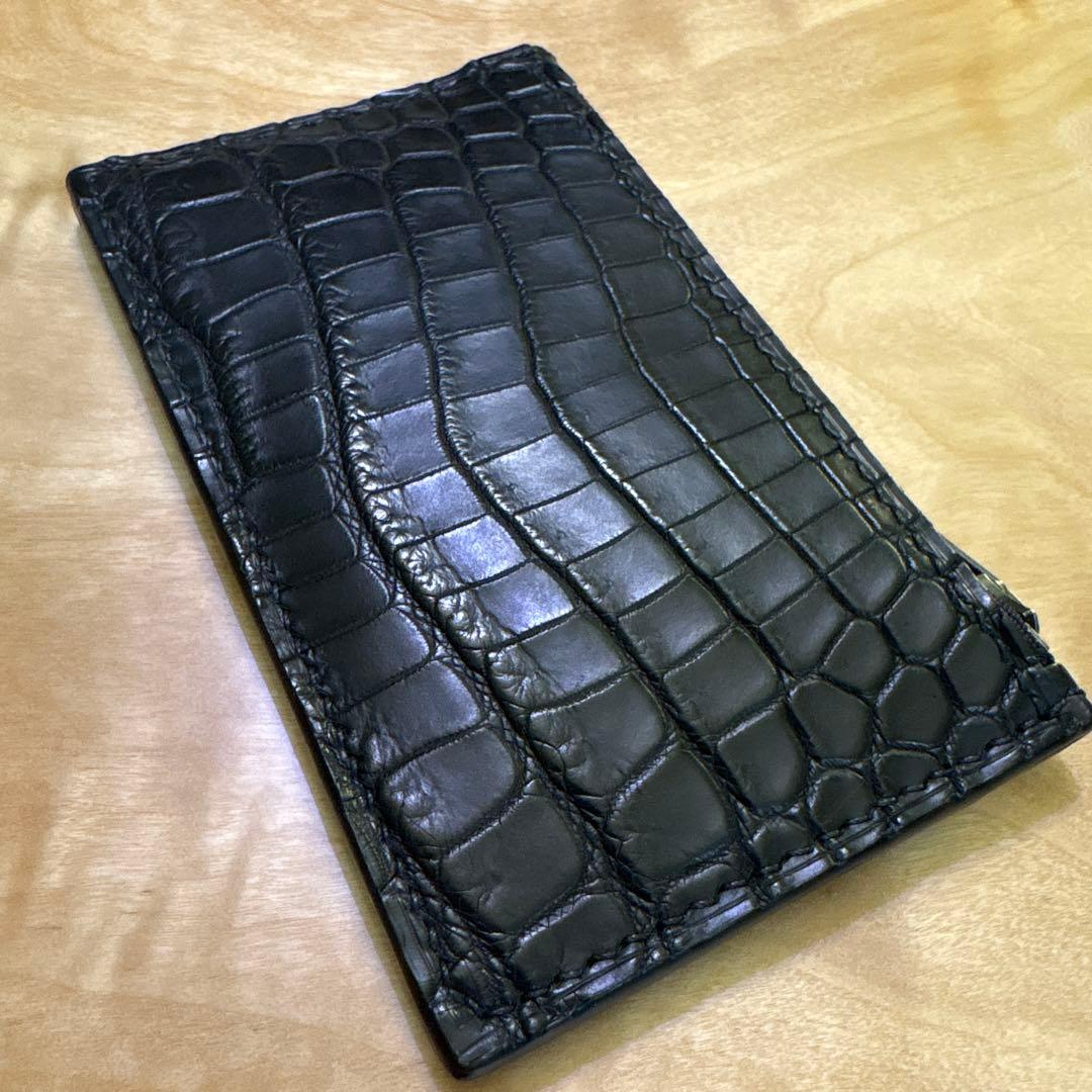 クロコダイルレザー ケース ブラック