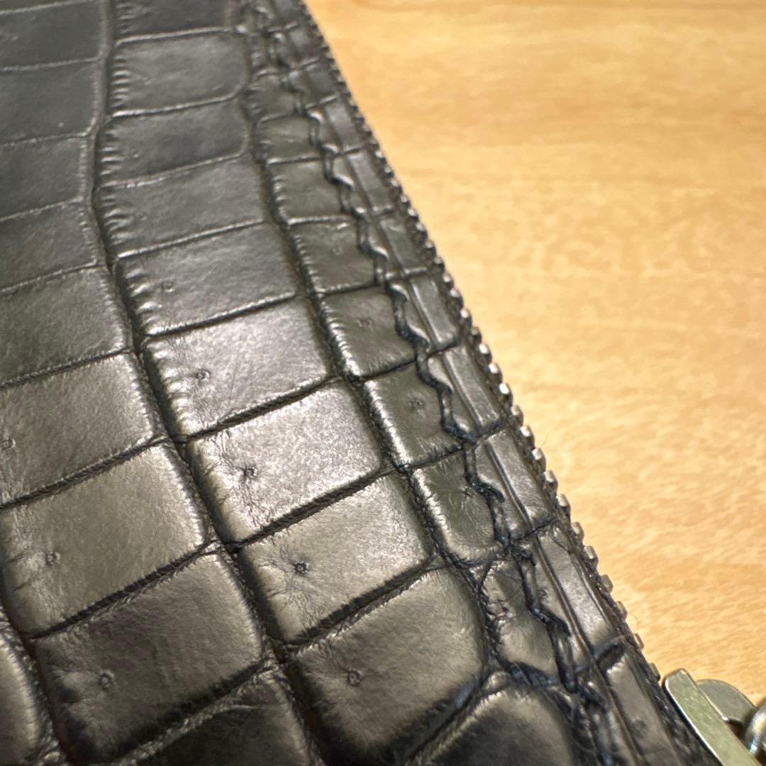 クロコダイルレザー ケース ブラック
