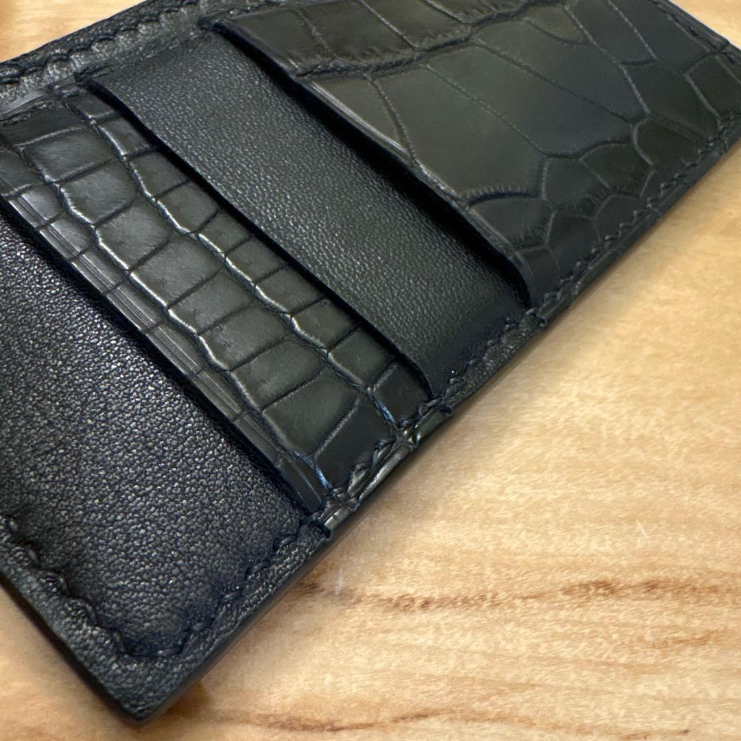 クロコダイルレザー ケース ブラック