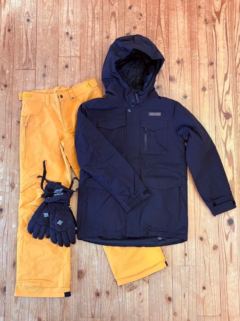 BURTON キッズ L 160 スノーボードウェア 上下 グローブ セット