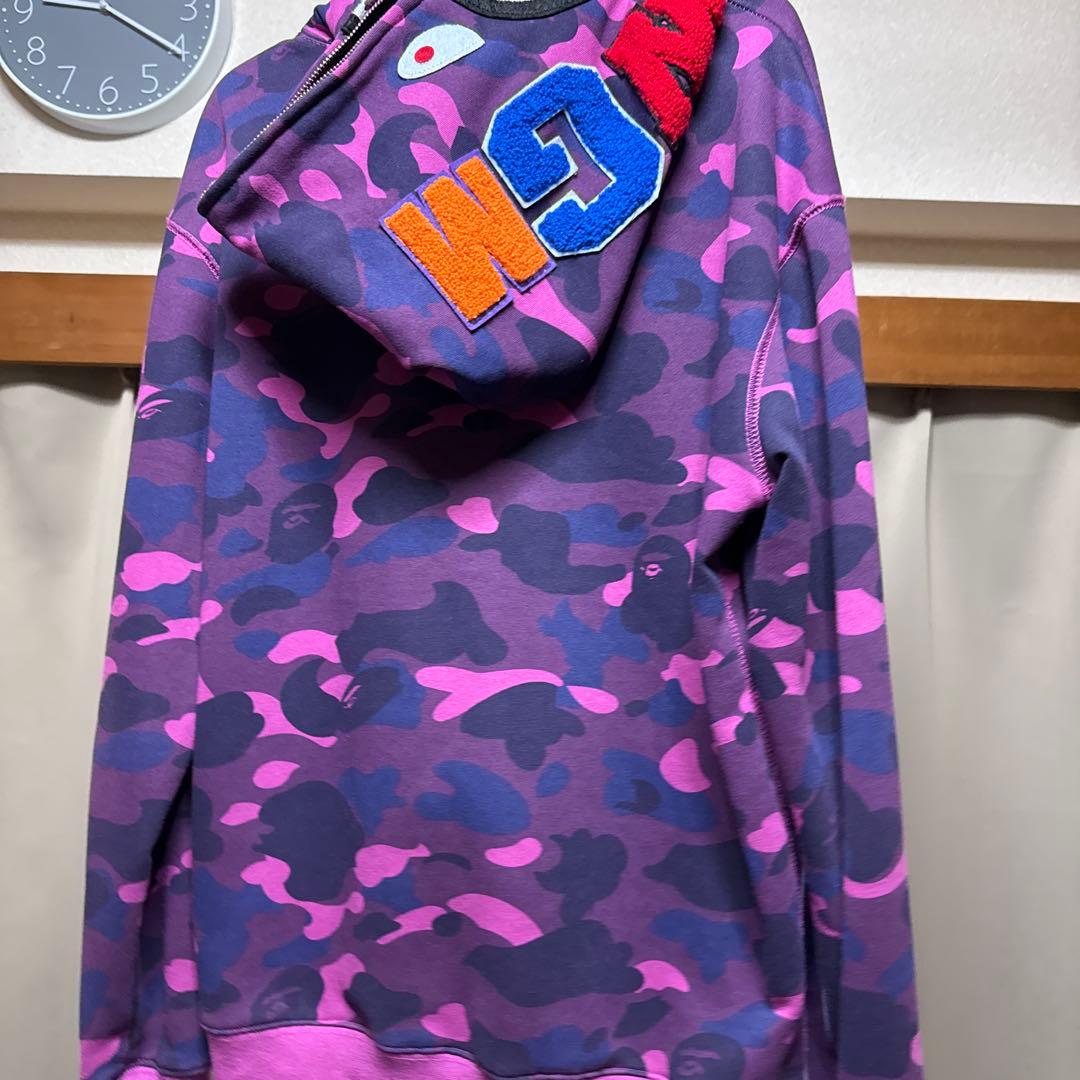 A Bathing Ape シャークパーカー Lサイズ 紫