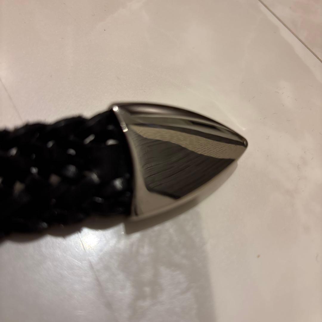 MBハイエンドレザーメッシュベルト　ブラック×シルバー　Sサイズ