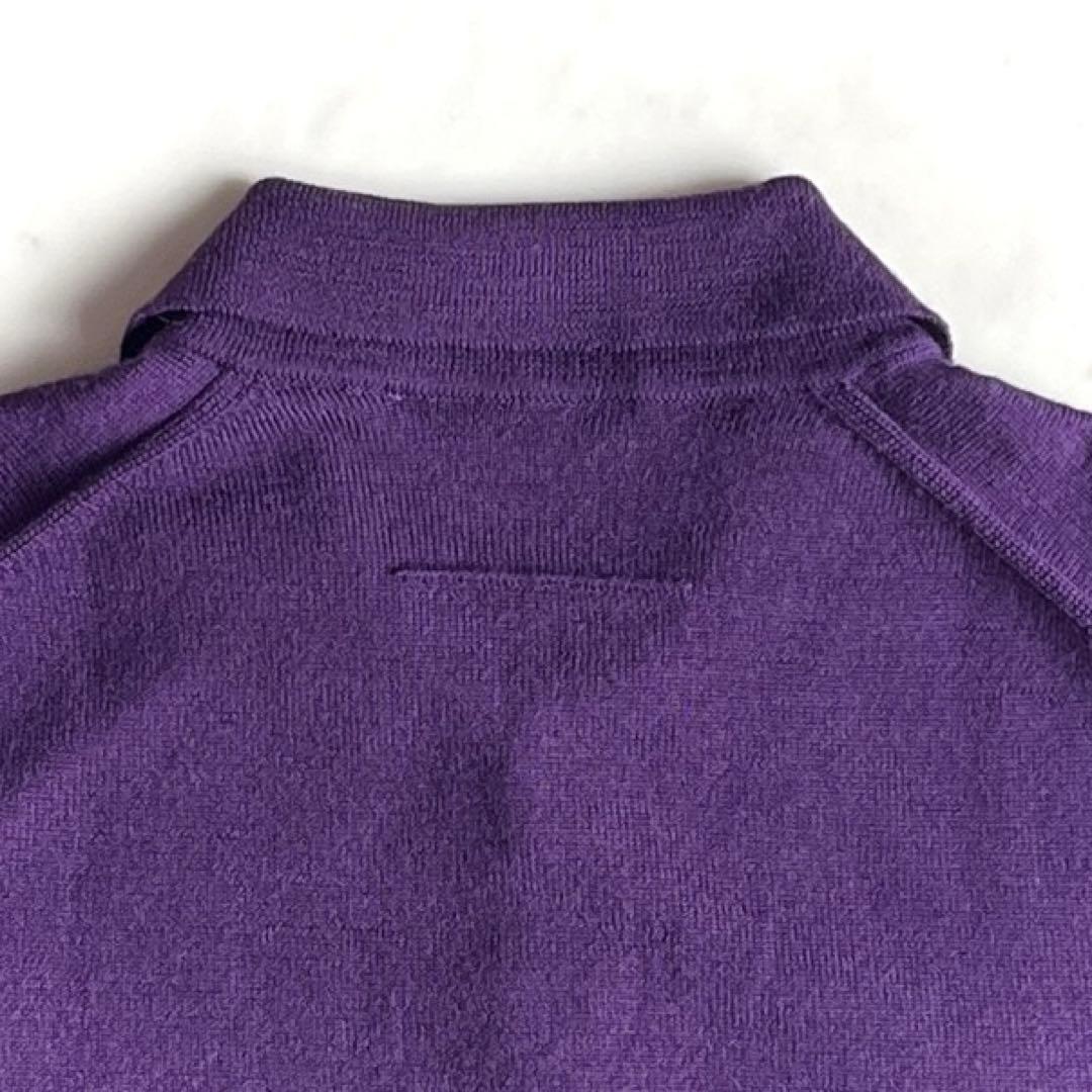 スローン ニット セーター ニットポロ ポロシャツ 日本製 パープル 紫 2