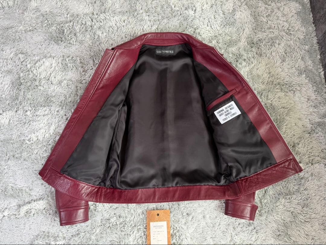 大特価‼️ ワコマリア　シングルライダース　レザー　leather レッド　ダブル