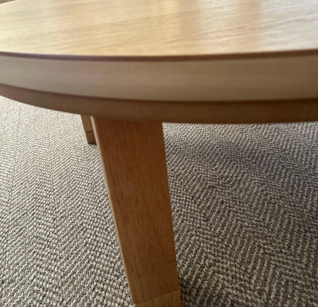 国産こたつ 円形 丸型100cmちゃぶ台タモ ※ハロゲンファンヒーター付