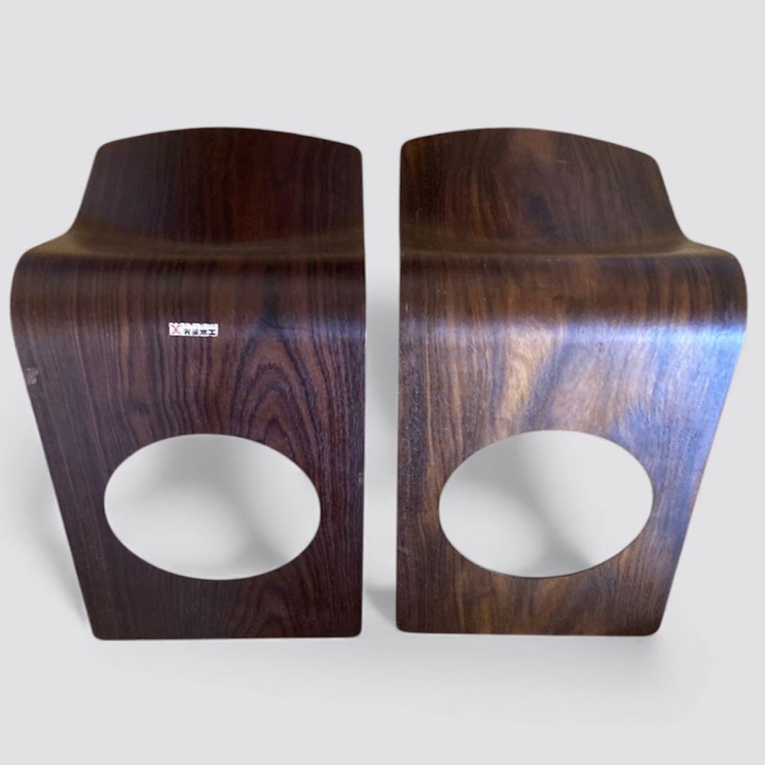 ４脚　天童木工　チェア　曲木　ローズウッド tendo 旧ロゴ　プライウッド