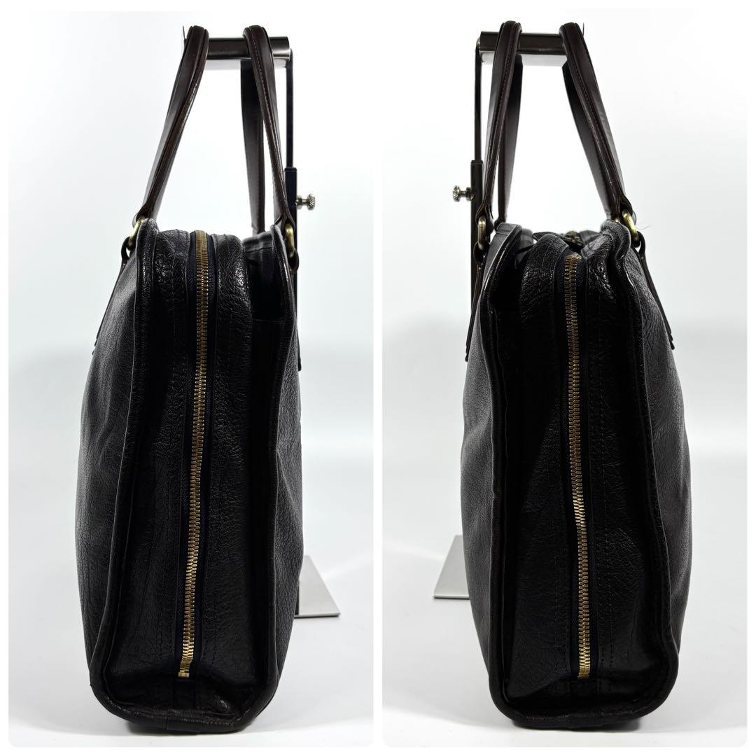 ✨外観美品✨ツチヤカバン ビジネスバッグ A4可 アルマス バッファロー 濃紺