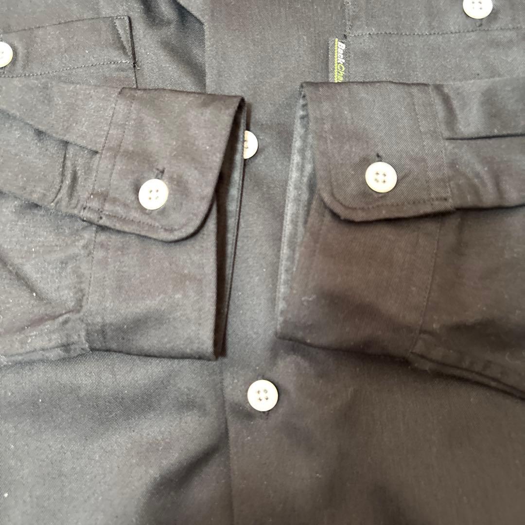 Bunzou！希少▲バックチャンネル ワークシャツ 黒 ライオン 背面プリ