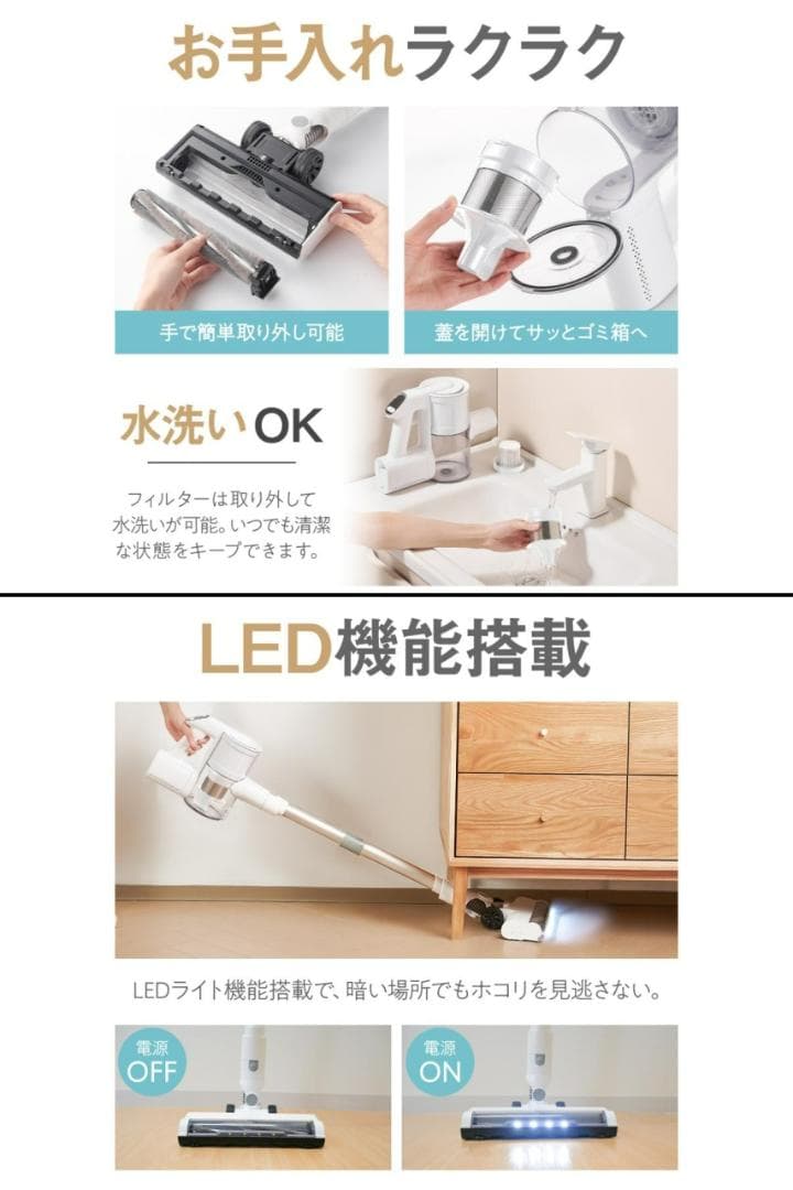 掃除機 コードレス サイクロン式 軽量 ハンディクリーナー 壁掛スタンド付き