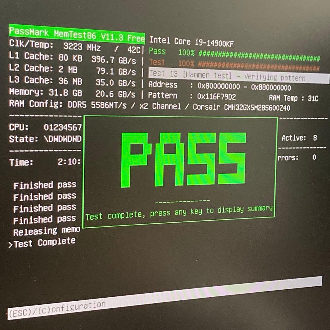 corsair DDR5 32GB (16GBx2) 5600MHz 動作確認済