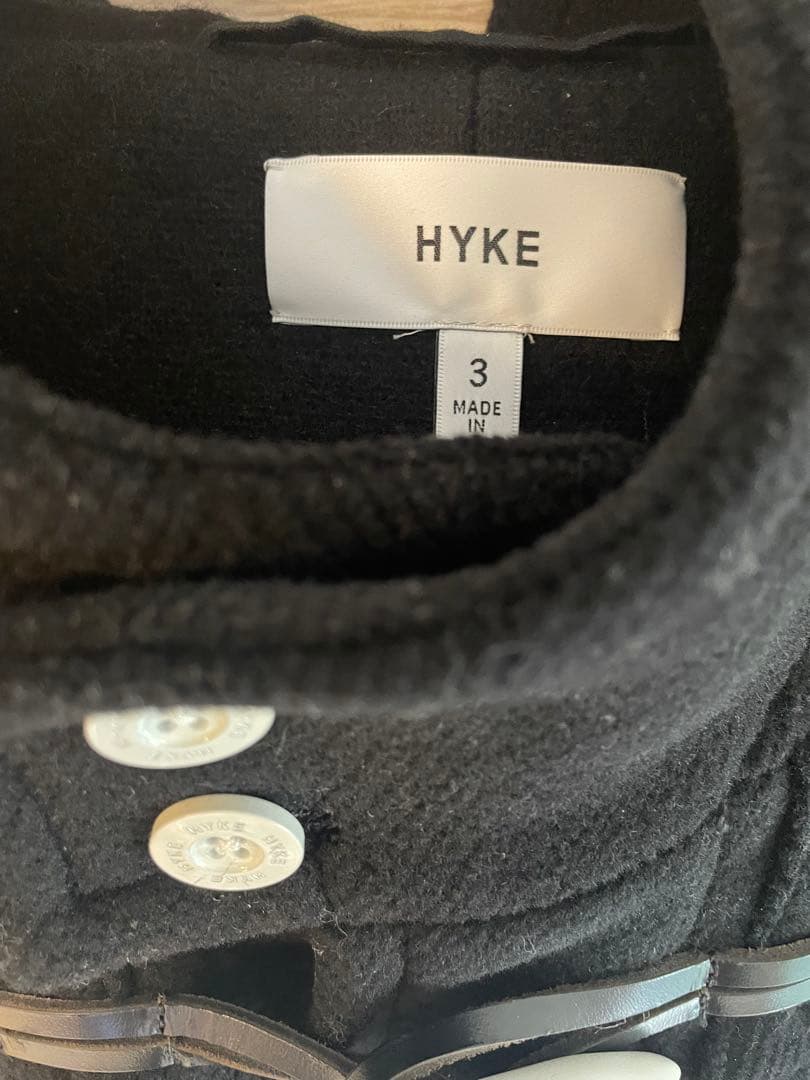 HYKE ブラック ダッフルコート サイズ3