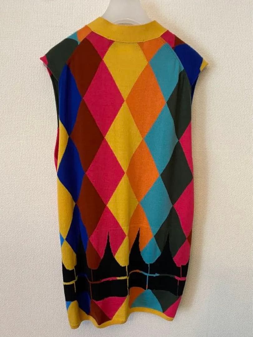 値引き可 コムデギャルソンオムプリュス 2023SS アーガイル ニットベスト