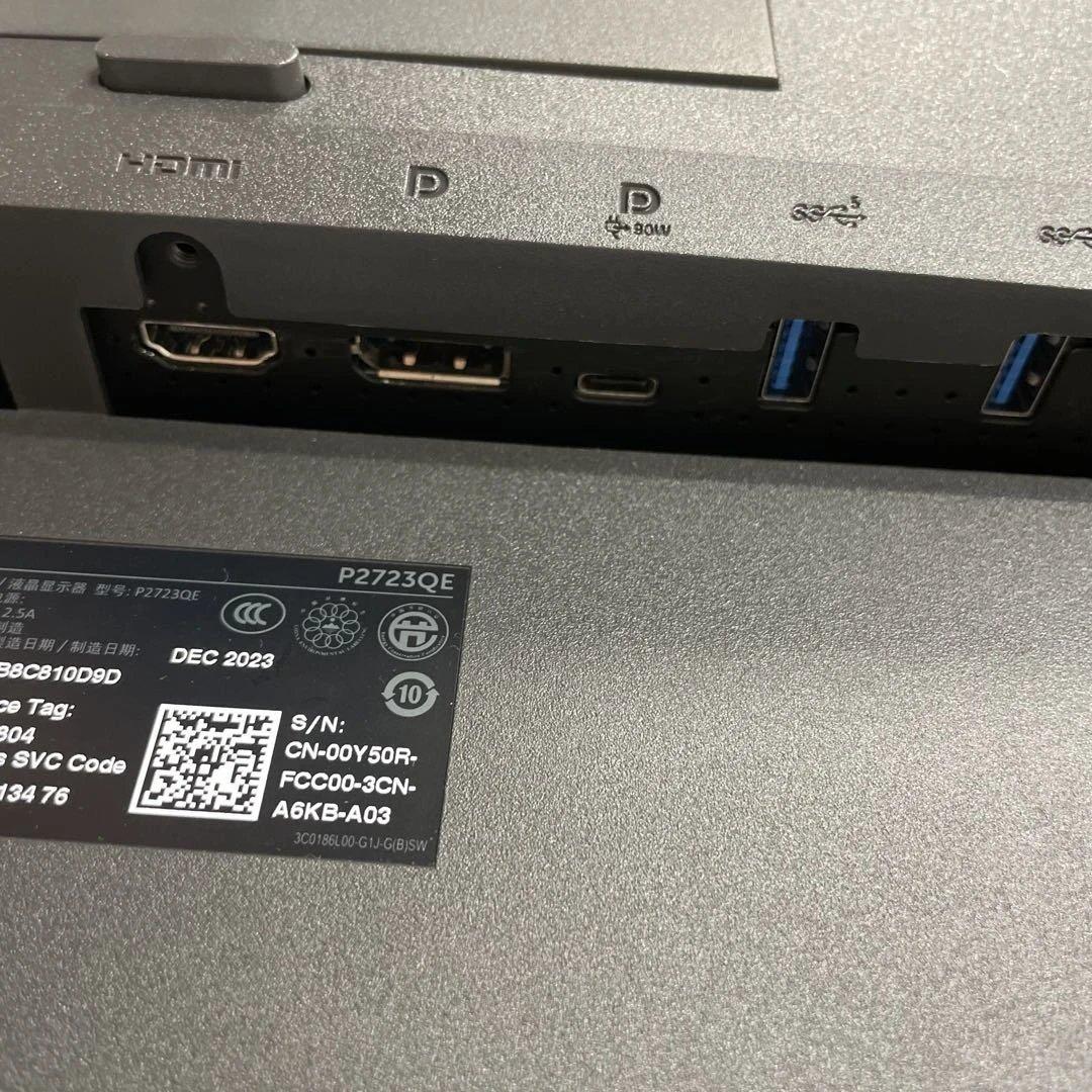 PCモニター　DELL P2723QE 4K 2023年製