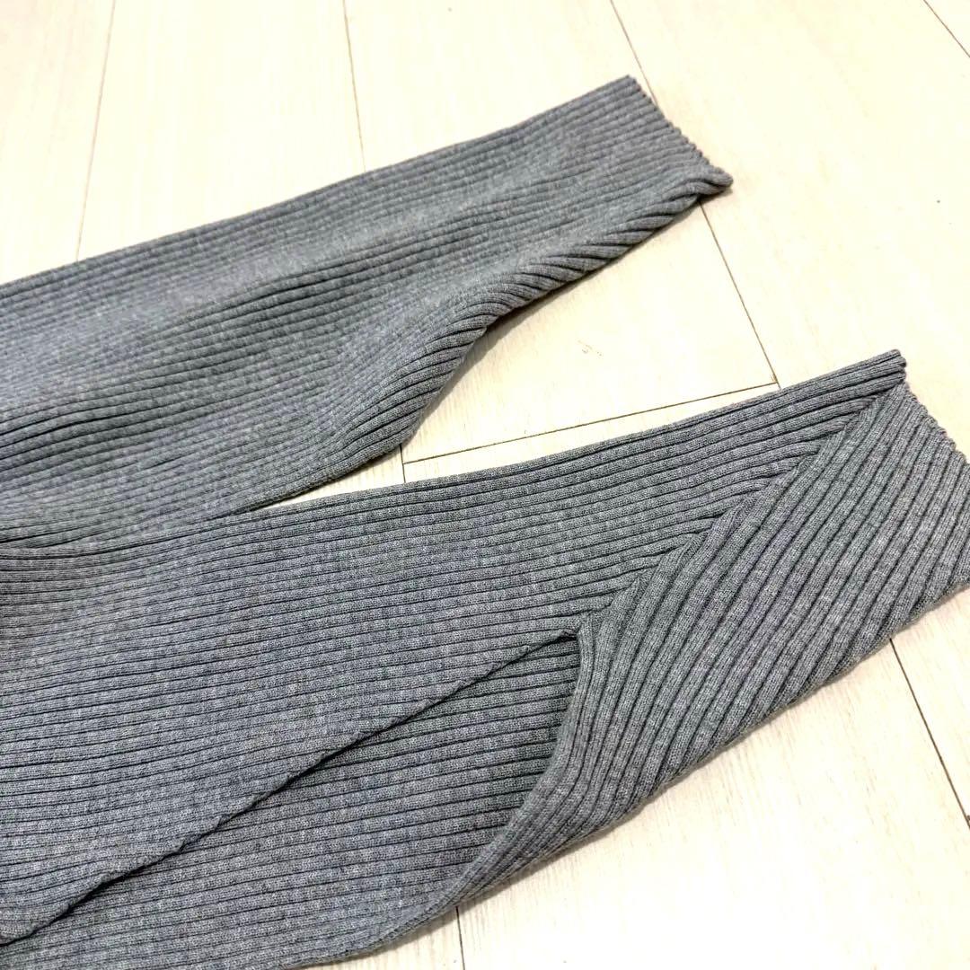 UN3D. アンスリード オープンスリーブニット　グレー×ブルー F