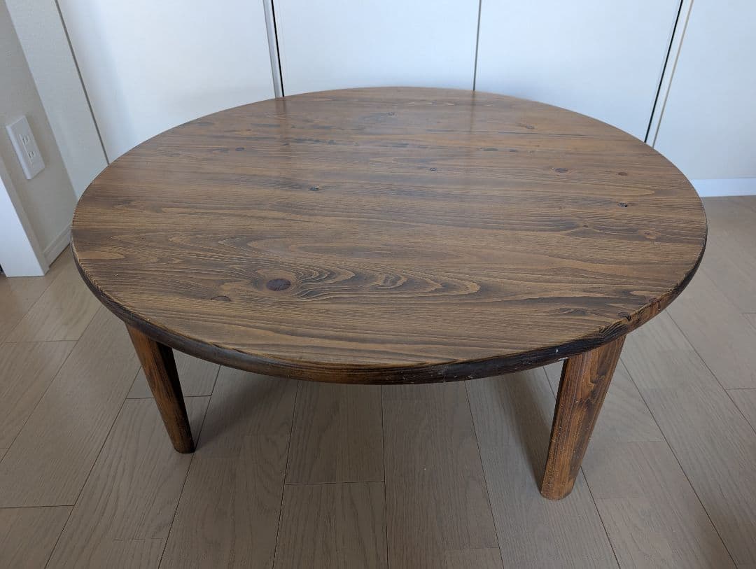 国産ひのき 円卓 折りたたみテーブル 受注生産品