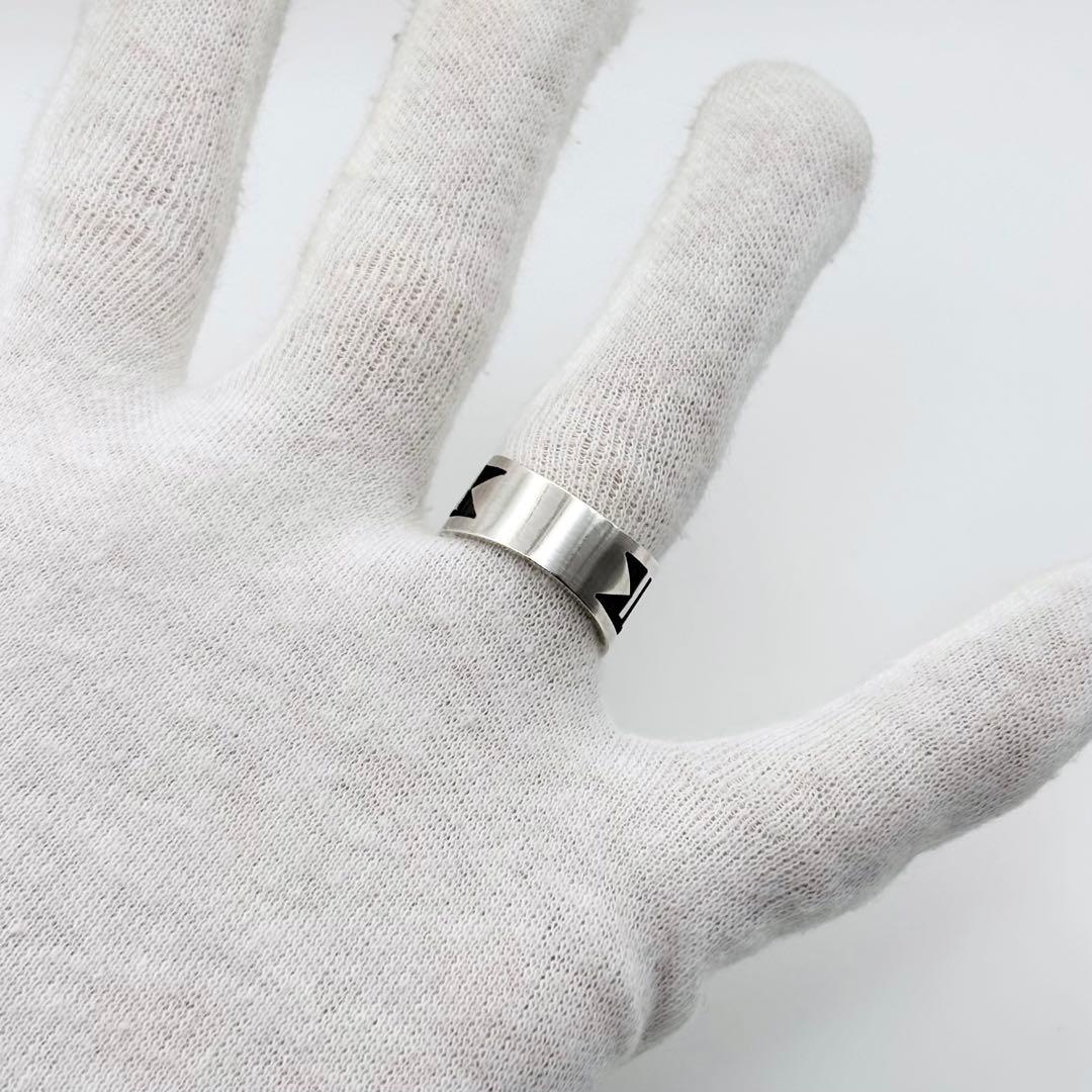 ホピ族 ジーン・プーヤウマ オーバーレイ ココペリ リング 17号 希少 美品