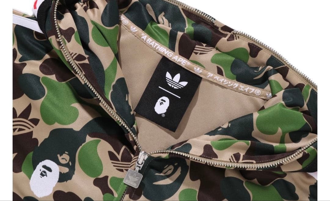トップス S BAPE ADIDAS CAMO SHARK FULL ZIP HOODIE