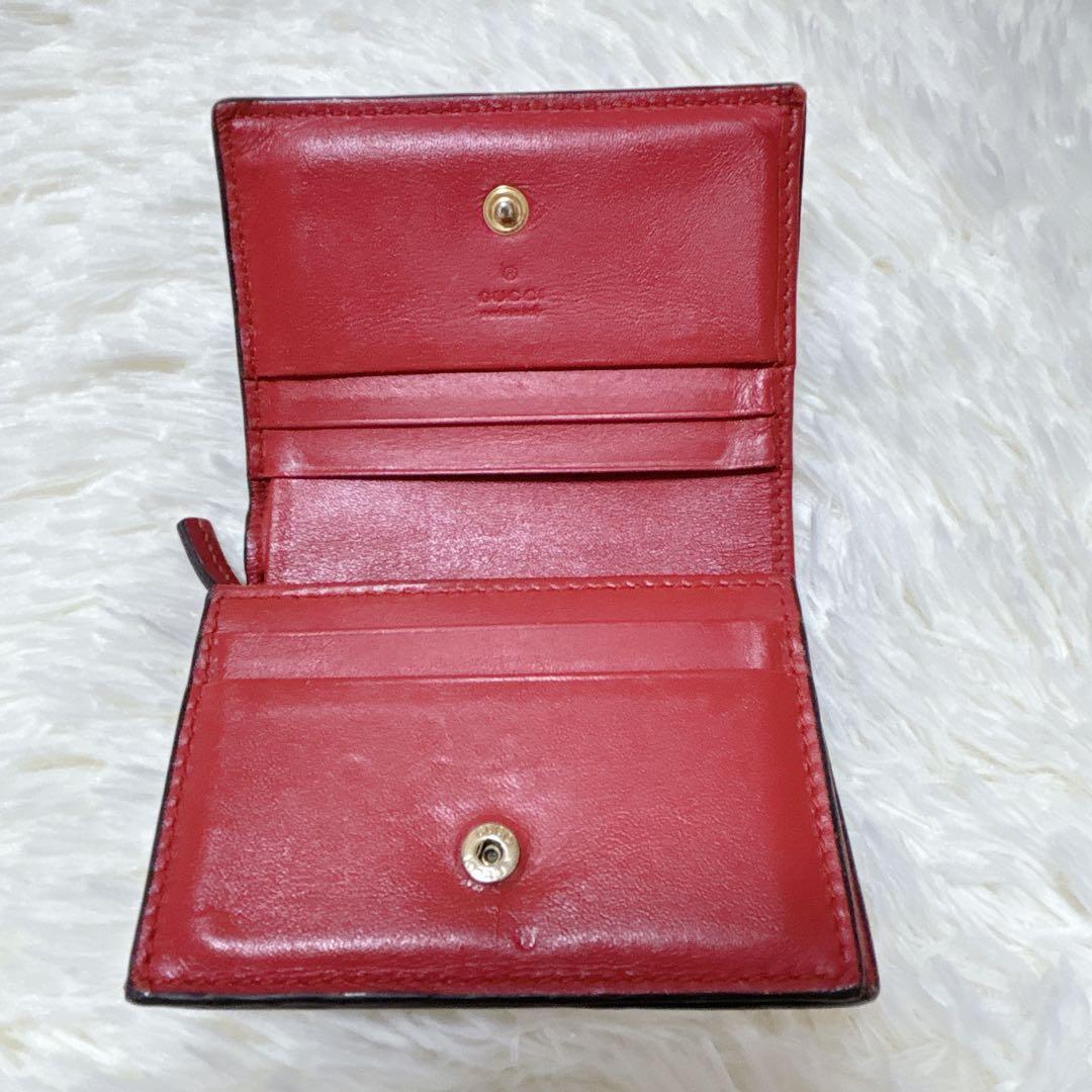 GUCCI ストーン抜けなし チェリー さくらんぼ 二つ折り財布 GG柄