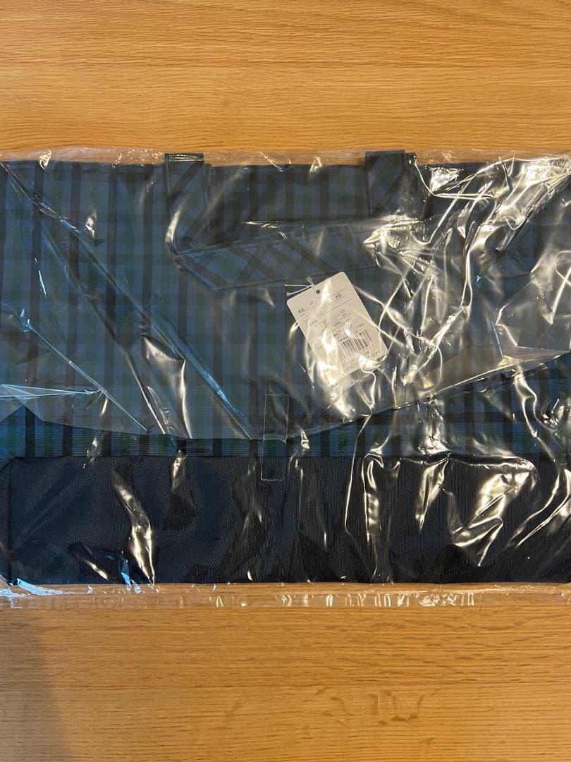 新品　ファミリア　青　チェック　バッグ　レッスンバッグ